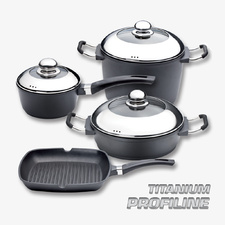 7 piece cookware set Titanium Profiline A-2002